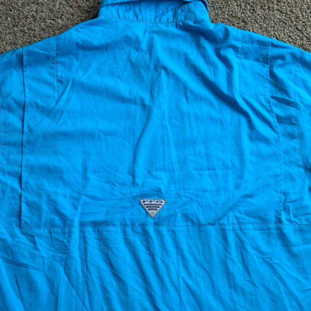 EUC Men’s Blue Echo Tamiami II Omni-Shade Columbia Short Sleeve Polo Size XL - Picture 13 of 14